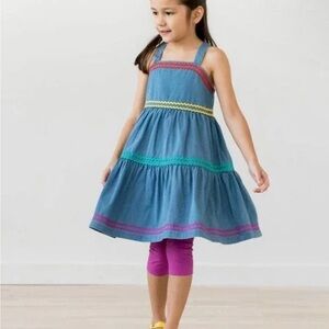 Hanna Andersson Ric Roc Chambray Dress Little Girls 6-7